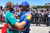 GP AZERBAIJAN, Sebastian Vettel (GER), Aston Martin F1 Team e Fernando Alonso (ESP), Alpine F1 Team 
11.06.2022. Formula 1 World Championship, Rd 8, Azerbaijan Grand Prix, Baku Street Circuit, Azerbaijan, Qualifiche Day.
- www.xpbimages.com, EMail: requests@xpbimages.com © Copyright: Charniaux / XPB Images