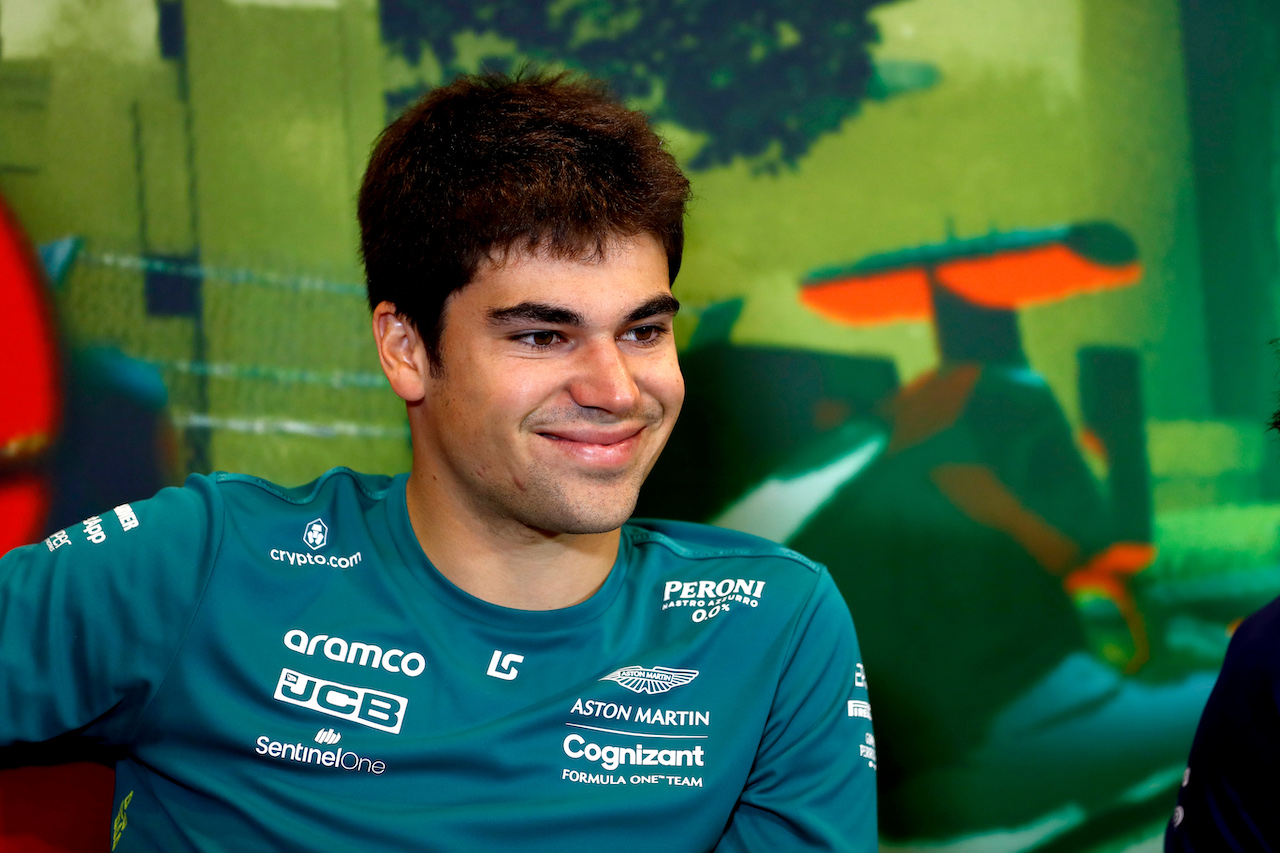 GP AZERBAIJAN, Lance Stroll (CDN) Aston Martin F1 Team in the FIA Press Conference.
10.06.2022. Formula 1 World Championship, Rd 8, Azerbaijan Grand Prix, Baku Street Circuit, Azerbaijan, Practice Day.
- www.xpbimages.com, EMail: requests@xpbimages.com © Copyright: XPB Images