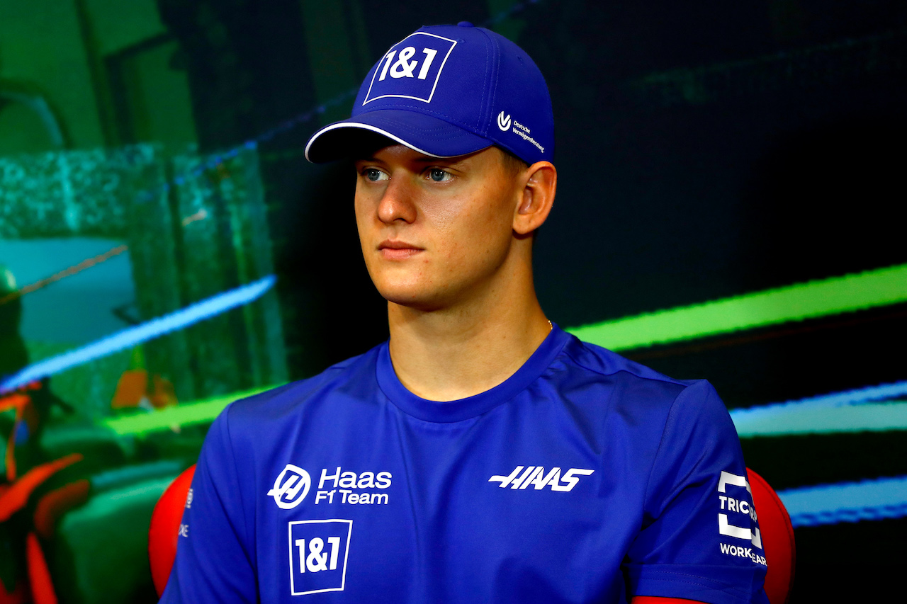 GP AZERBAIJAN, Mick Schumacher (GER) Haas F1 Team in the FIA Press Conference.
10.06.2022. Formula 1 World Championship, Rd 8, Azerbaijan Grand Prix, Baku Street Circuit, Azerbaijan, Practice Day.
- www.xpbimages.com, EMail: requests@xpbimages.com © Copyright: XPB Images