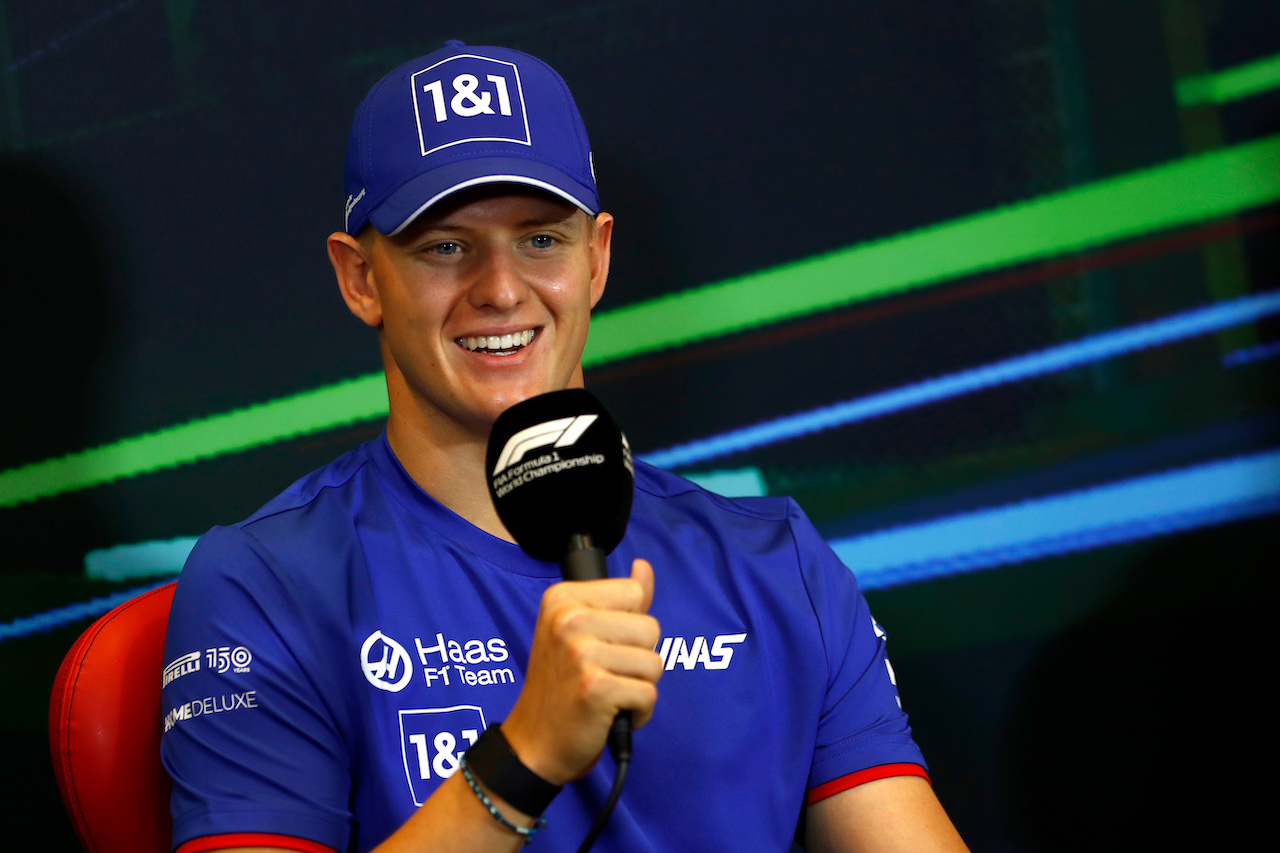 GP AZERBAIJAN, Mick Schumacher (GER) Haas F1 Team in the FIA Press Conference.
10.06.2022. Formula 1 World Championship, Rd 8, Azerbaijan Grand Prix, Baku Street Circuit, Azerbaijan, Practice Day.
- www.xpbimages.com, EMail: requests@xpbimages.com © Copyright: XPB Images