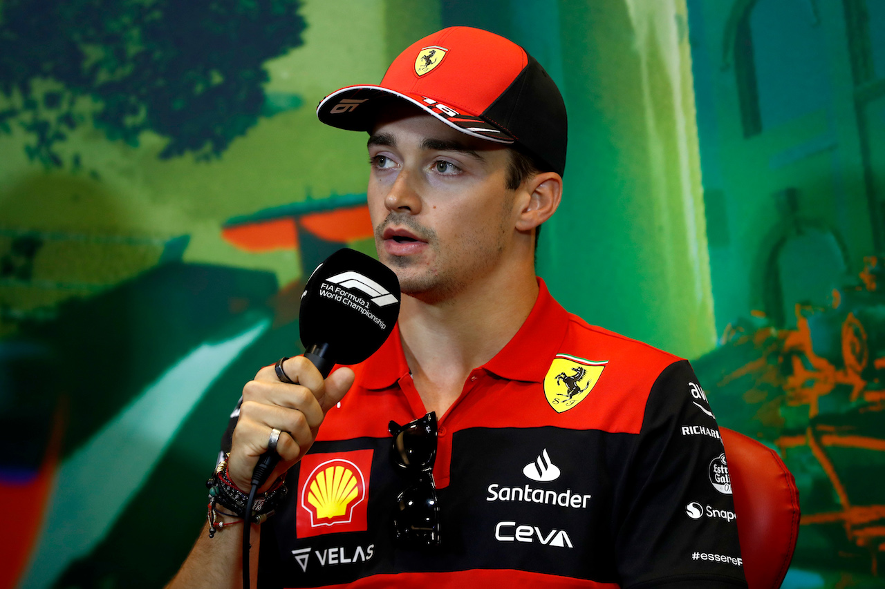 GP AZERBAIJAN, Charles Leclerc (MON) Ferrari in the FIA Press Conference.
10.06.2022. Formula 1 World Championship, Rd 8, Azerbaijan Grand Prix, Baku Street Circuit, Azerbaijan, Practice Day.
- www.xpbimages.com, EMail: requests@xpbimages.com © Copyright: XPB Images