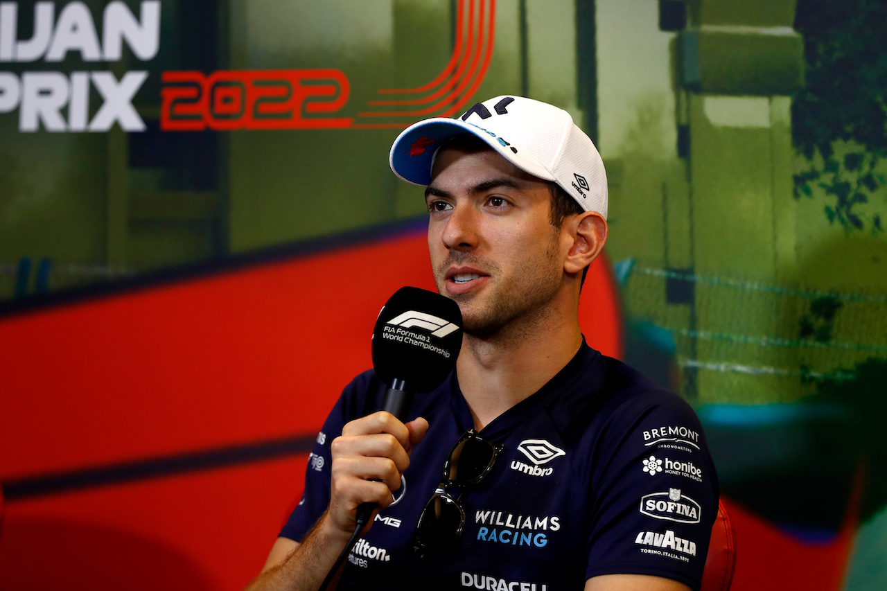 GP AZERBAIJAN, Nicholas Latifi (CDN) Williams Racing in the FIA Press Conference.
10.06.2022. Formula 1 World Championship, Rd 8, Azerbaijan Grand Prix, Baku Street Circuit, Azerbaijan, Practice Day.
- www.xpbimages.com, EMail: requests@xpbimages.com © Copyright: XPB Images