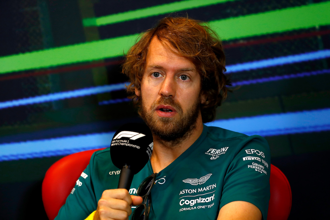 GP AZERBAIJAN, Sebastian Vettel (GER) Aston Martin F1 Team in the FIA Press Conference.
10.06.2022. Formula 1 World Championship, Rd 8, Azerbaijan Grand Prix, Baku Street Circuit, Azerbaijan, Practice Day.
- www.xpbimages.com, EMail: requests@xpbimages.com © Copyright: XPB Images