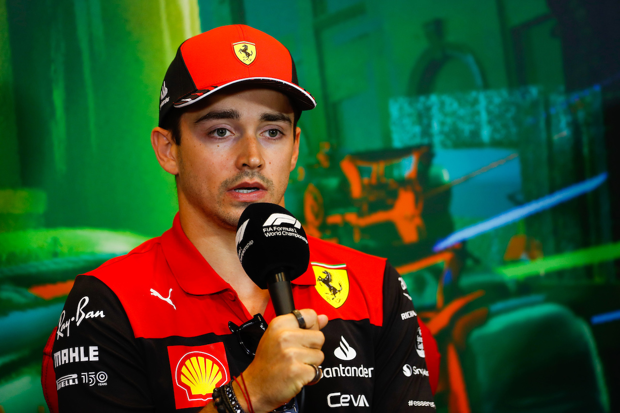 GP AZERBAIJAN, Charles Leclerc (MON) Ferrari in the FIA Press Conference.
10.06.2022. Formula 1 World Championship, Rd 8, Azerbaijan Grand Prix, Baku Street Circuit, Azerbaijan, Practice Day.
- www.xpbimages.com, EMail: requests@xpbimages.com © Copyright: XPB Images