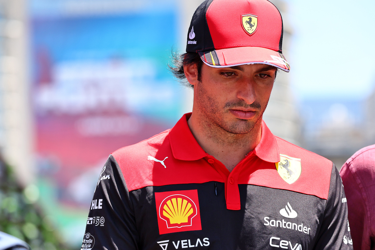 GP AZERBAIJAN, Carlos Sainz Jr (ESP) Ferrari.
10.06.2022. Formula 1 World Championship, Rd 8, Azerbaijan Grand Prix, Baku Street Circuit, Azerbaijan, Practice Day.
- www.xpbimages.com, EMail: requests@xpbimages.com © Copyright: Batchelor / XPB Images