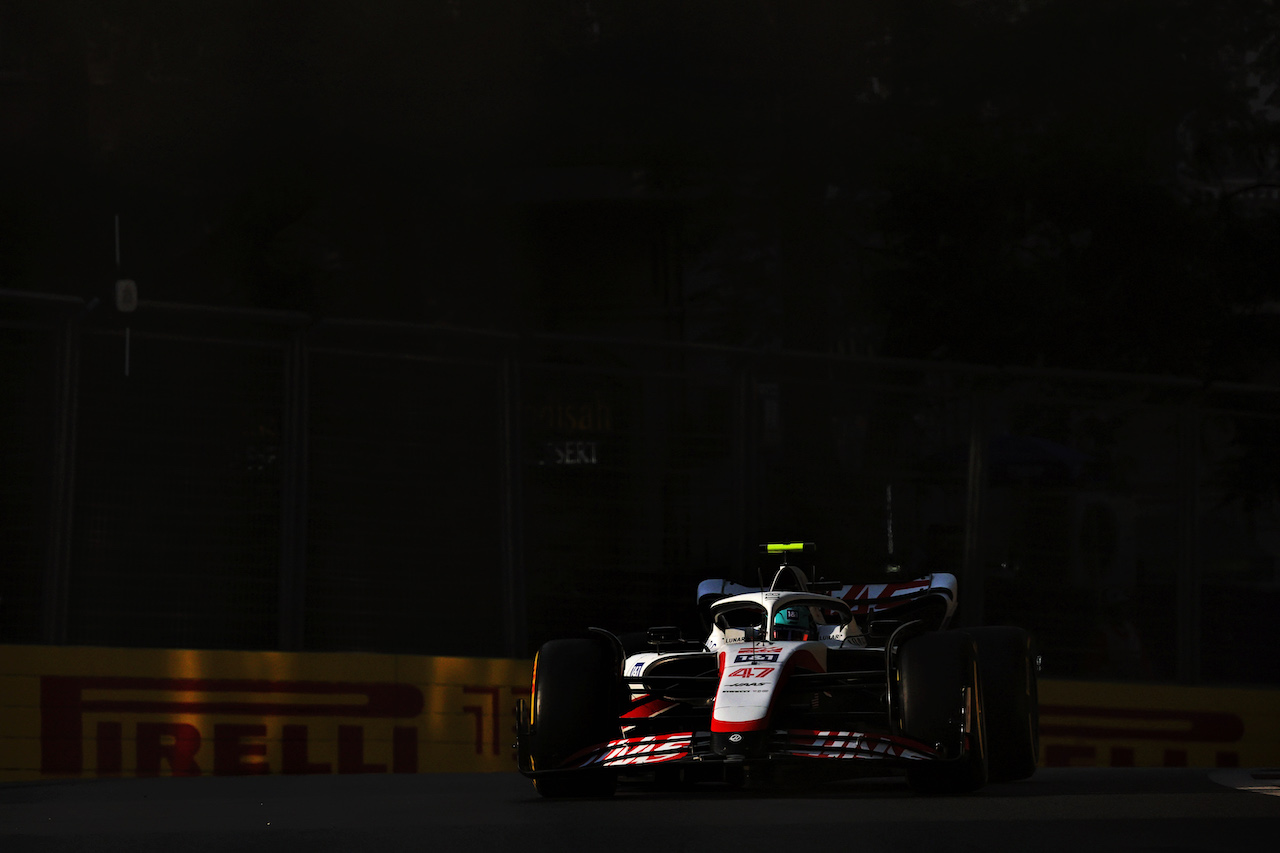 GP AZERBAIJAN, Mick Schumacher (GER) Haas VF-22.
10.06.2022. Formula 1 World Championship, Rd 8, Azerbaijan Grand Prix, Baku Street Circuit, Azerbaijan, Practice Day.
- www.xpbimages.com, EMail: requests@xpbimages.com © Copyright: Bearne / XPB Images