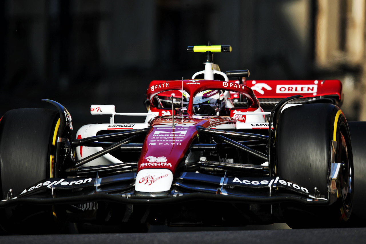GP AZERBAIJAN, Guanyu Zhou (CHN) Alfa Romeo F1 Team C42.
10.06.2022. Formula 1 World Championship, Rd 8, Azerbaijan Grand Prix, Baku Street Circuit, Azerbaijan, Practice Day.
 - www.xpbimages.com, EMail: requests@xpbimages.com © Copyright: Coates / XPB Images