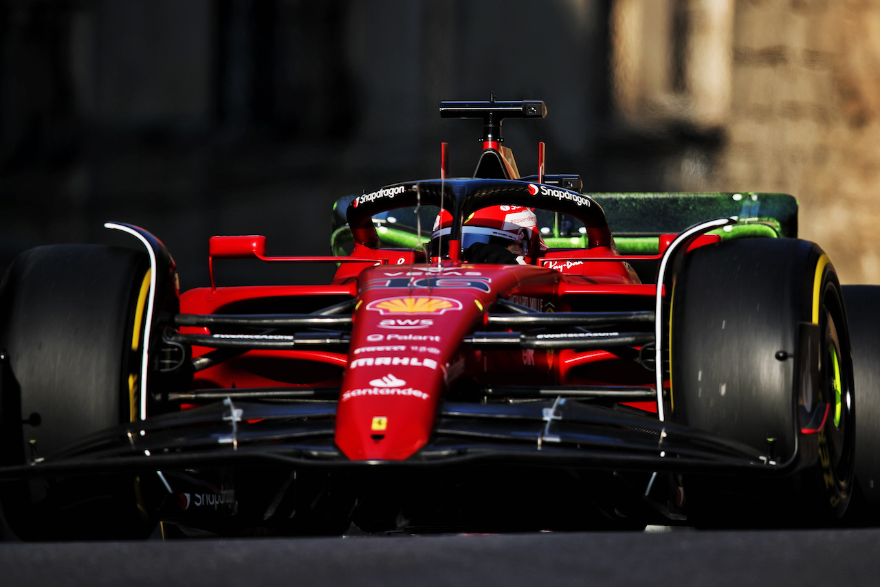 GP AZERBAIJAN, Charles Leclerc (MON) Ferrari F1-75.
10.06.2022. Formula 1 World Championship, Rd 8, Azerbaijan Grand Prix, Baku Street Circuit, Azerbaijan, Practice Day.
 - www.xpbimages.com, EMail: requests@xpbimages.com © Copyright: Coates / XPB Images