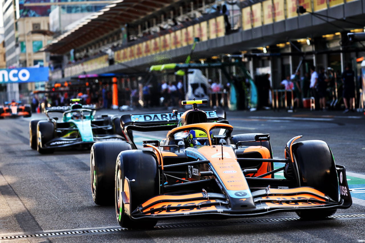 GP AZERBAIJAN, Lando Norris (GBR) McLaren MCL36.
10.06.2022. Formula 1 World Championship, Rd 8, Azerbaijan Grand Prix, Baku Street Circuit, Azerbaijan, Practice Day.
- www.xpbimages.com, EMail: requests@xpbimages.com © Copyright: Batchelor / XPB Images