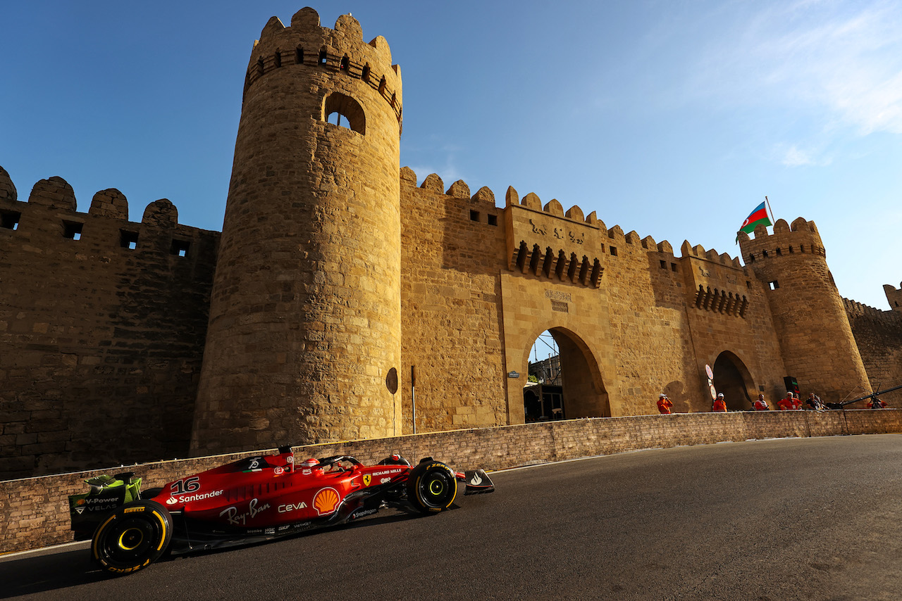 GP AZERBAIJAN, Charles Leclerc (FRA), Ferrari 
10.06.2022. Formula 1 World Championship, Rd 8, Azerbaijan Grand Prix, Baku Street Circuit, Azerbaijan, Practice Day.
- www.xpbimages.com, EMail: requests@xpbimages.com ¬© Copyright: Charniaux / XPB Images