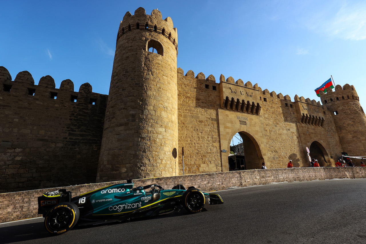 GP AZERBAIJAN, Lance Stroll (CDN), Aston Martin F1 Team 
10.06.2022. Formula 1 World Championship, Rd 8, Azerbaijan Grand Prix, Baku Street Circuit, Azerbaijan, Practice Day.
- www.xpbimages.com, EMail: requests@xpbimages.com ¬© Copyright: Charniaux / XPB Images