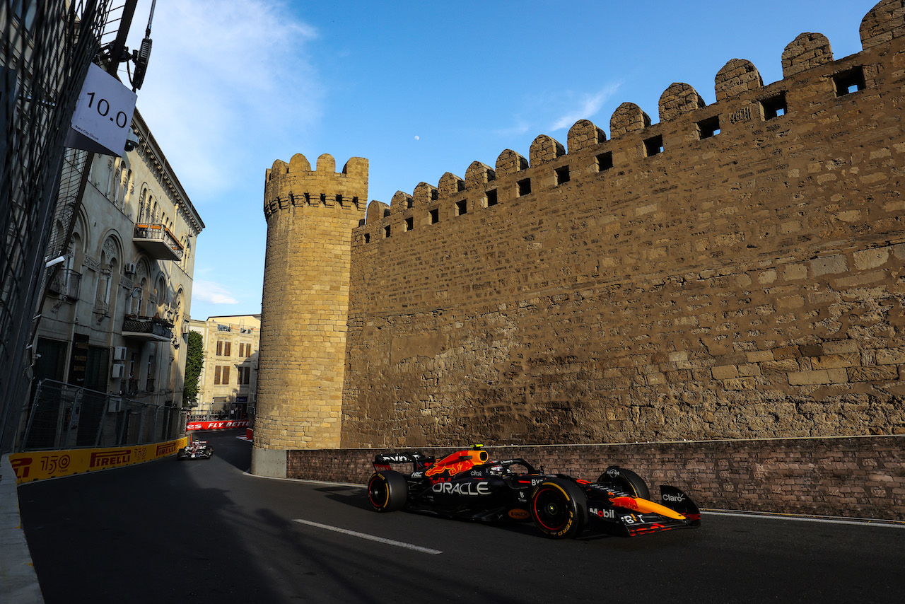 GP AZERBAIJAN, Sergio Perez (MEX), Red Bull Racing 
10.06.2022. Formula 1 World Championship, Rd 8, Azerbaijan Grand Prix, Baku Street Circuit, Azerbaijan, Practice Day.
- www.xpbimages.com, EMail: requests@xpbimages.com © Copyright: Charniaux / XPB Images