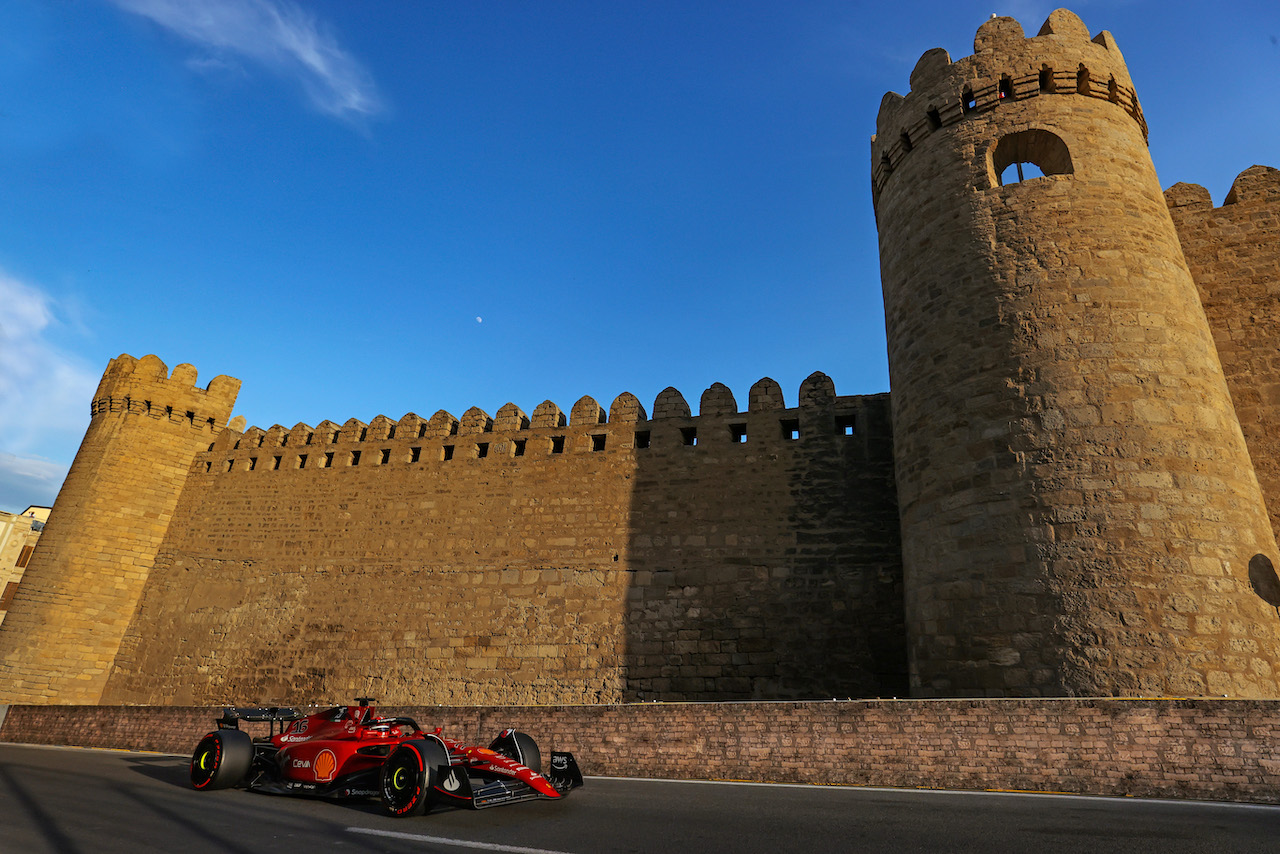 GP AZERBAIJAN, Charles Leclerc (FRA), Ferrari 
10.06.2022. Formula 1 World Championship, Rd 8, Azerbaijan Grand Prix, Baku Street Circuit, Azerbaijan, Practice Day.
- www.xpbimages.com, EMail: requests@xpbimages.com ¬© Copyright: Charniaux / XPB Images