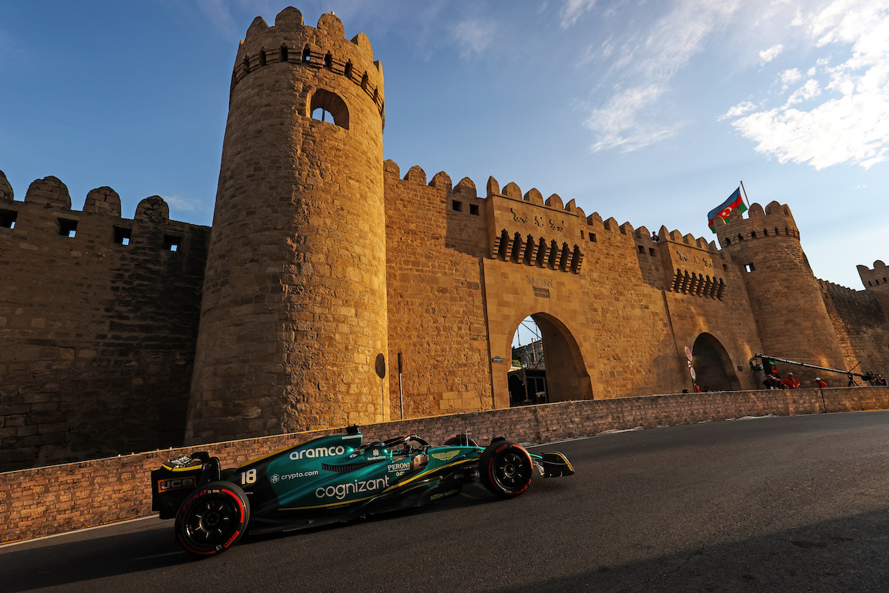GP AZERBAIJAN, Lance Stroll (CDN), Aston Martin F1 Team 
10.06.2022. Formula 1 World Championship, Rd 8, Azerbaijan Grand Prix, Baku Street Circuit, Azerbaijan, Practice Day.
- www.xpbimages.com, EMail: requests@xpbimages.com ¬© Copyright: Charniaux / XPB Images