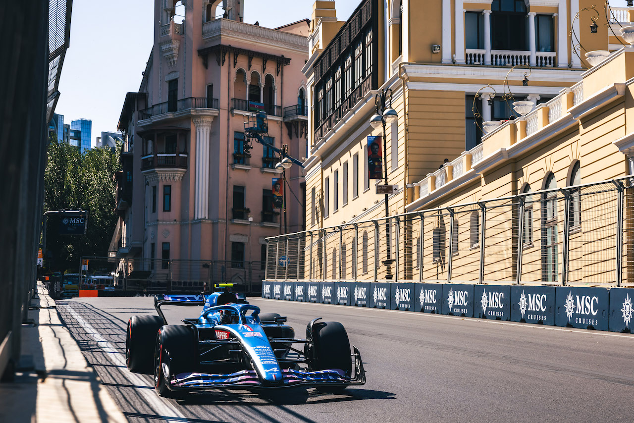 GP AZERBAIJAN, Esteban Ocon (FRA) Alpine F1 Team A522.
10.06.2022. Formula 1 World Championship, Rd 8, Azerbaijan Grand Prix, Baku Street Circuit, Azerbaijan, Practice Day.
- www.xpbimages.com, EMail: requests@xpbimages.com © Copyright: Bearne / XPB Images