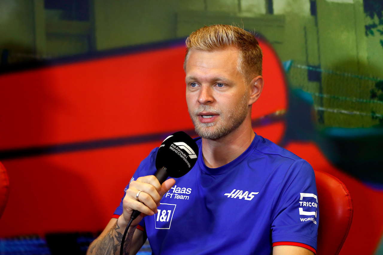 GP AZERBAIJAN, Kevin Magnussen (DEN) Haas F1 Team in the FIA Press Conference.
10.06.2022. Formula 1 World Championship, Rd 8, Azerbaijan Grand Prix, Baku Street Circuit, Azerbaijan, Practice Day.
- www.xpbimages.com, EMail: requests@xpbimages.com © Copyright: XPB Images