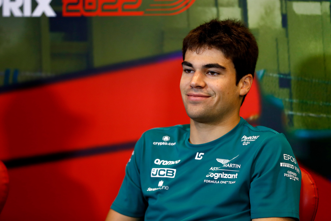 GP AZERBAIJAN, Lance Stroll (CDN) Aston Martin F1 Team in the FIA Press Conference.
10.06.2022. Formula 1 World Championship, Rd 8, Azerbaijan Grand Prix, Baku Street Circuit, Azerbaijan, Practice Day.
- www.xpbimages.com, EMail: requests@xpbimages.com © Copyright: XPB Images
