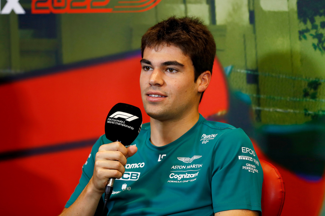 GP AZERBAIJAN, Lance Stroll (CDN) Aston Martin F1 Team in the FIA Press Conference.
10.06.2022. Formula 1 World Championship, Rd 8, Azerbaijan Grand Prix, Baku Street Circuit, Azerbaijan, Practice Day.
- www.xpbimages.com, EMail: requests@xpbimages.com © Copyright: XPB Images