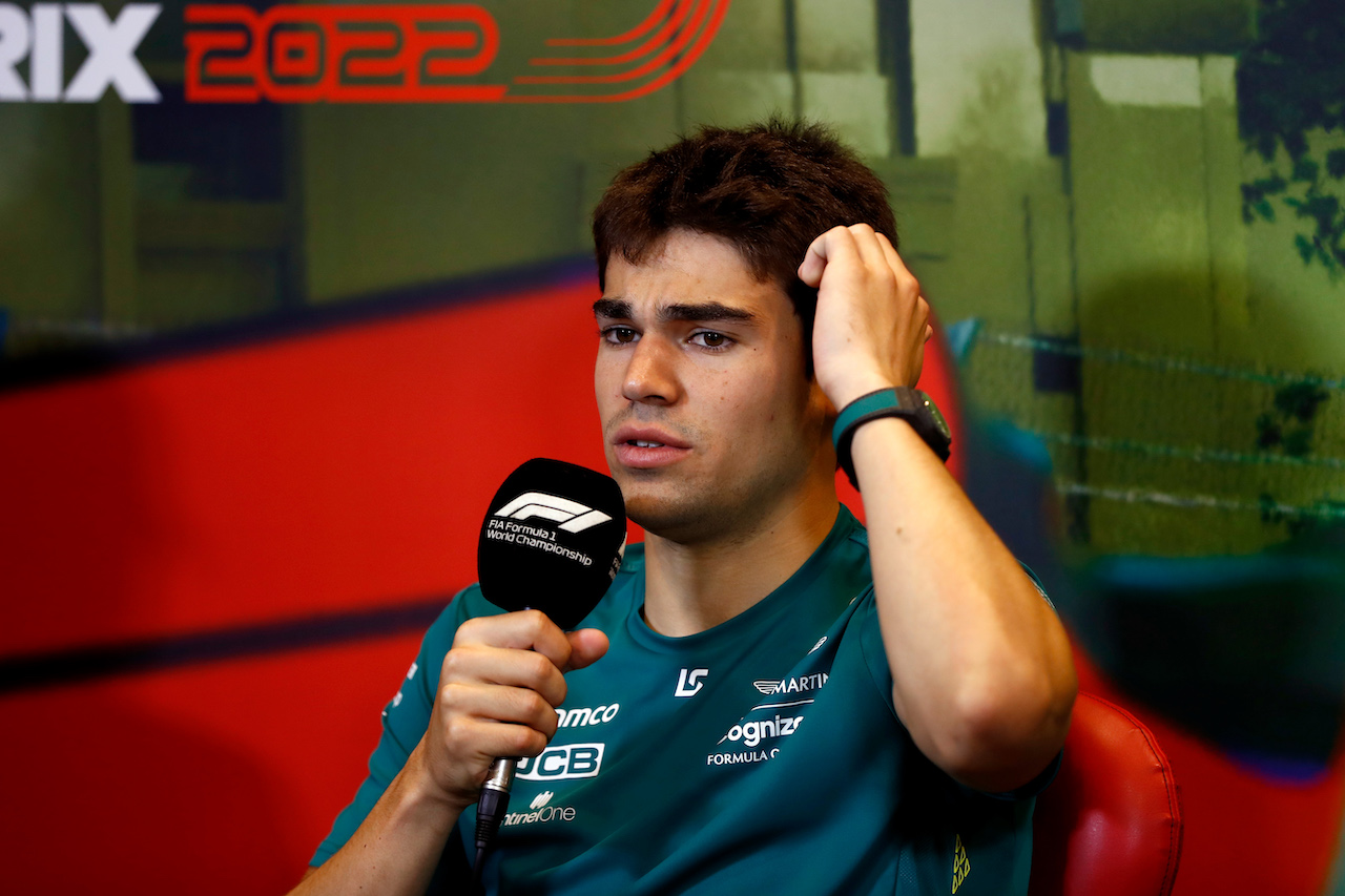 GP AZERBAIJAN, Lance Stroll (CDN) Aston Martin F1 Team in the FIA Press Conference.
10.06.2022. Formula 1 World Championship, Rd 8, Azerbaijan Grand Prix, Baku Street Circuit, Azerbaijan, Practice Day.
- www.xpbimages.com, EMail: requests@xpbimages.com © Copyright: XPB Images
