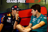 GP AZERBAIJAN, (L to R): Sergio Perez (MEX) Red Bull Racing e Lance Stroll (CDN) Aston Martin F1 Team in the FIA Press Conference.
10.06.2022. Formula 1 World Championship, Rd 8, Azerbaijan Grand Prix, Baku Street Circuit, Azerbaijan, Practice Day.
- www.xpbimages.com, EMail: requests@xpbimages.com © Copyright: XPB Images