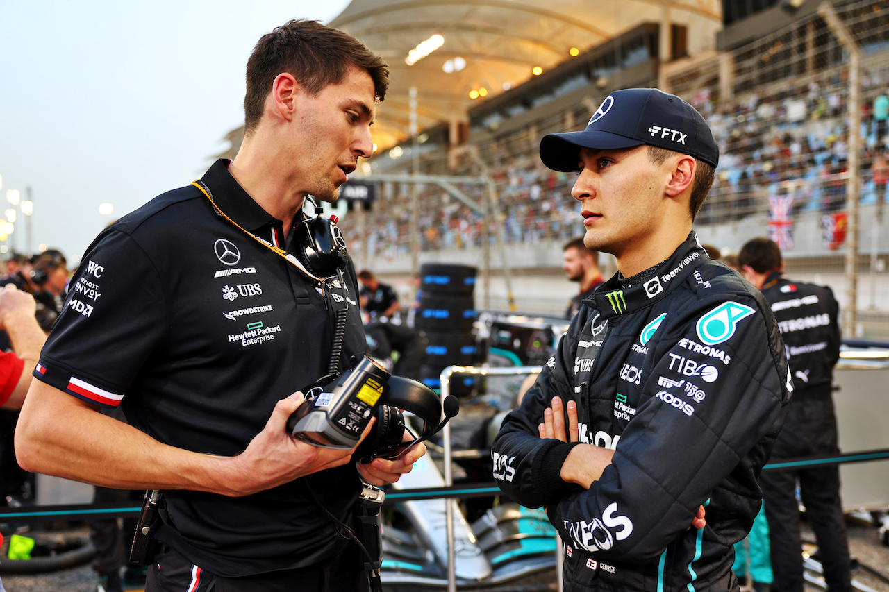 GP BAHRAIN, George Russell (GBR) Mercedes AMG F1 on the grid.
20.03.2022. Formula 1 World Championship, Rd 1, Bahrain Grand Prix, Sakhir, Bahrain, Gara Day.
- www.xpbimages.com, EMail: requests@xpbimages.com © Copyright: Batchelor / XPB Images