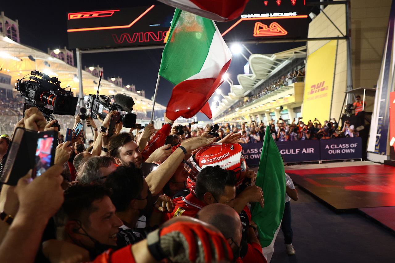 GP BAHRAIN, 1st place Charles Leclerc (MON) Ferrari.
20.03.2022. Formula 1 World Championship, Rd 1, Bahrain Grand Prix, Sakhir, Bahrain, Gara Day.
- www.xpbimages.com, EMail: requests@xpbimages.com © Copyright: Batchelor / XPB Images