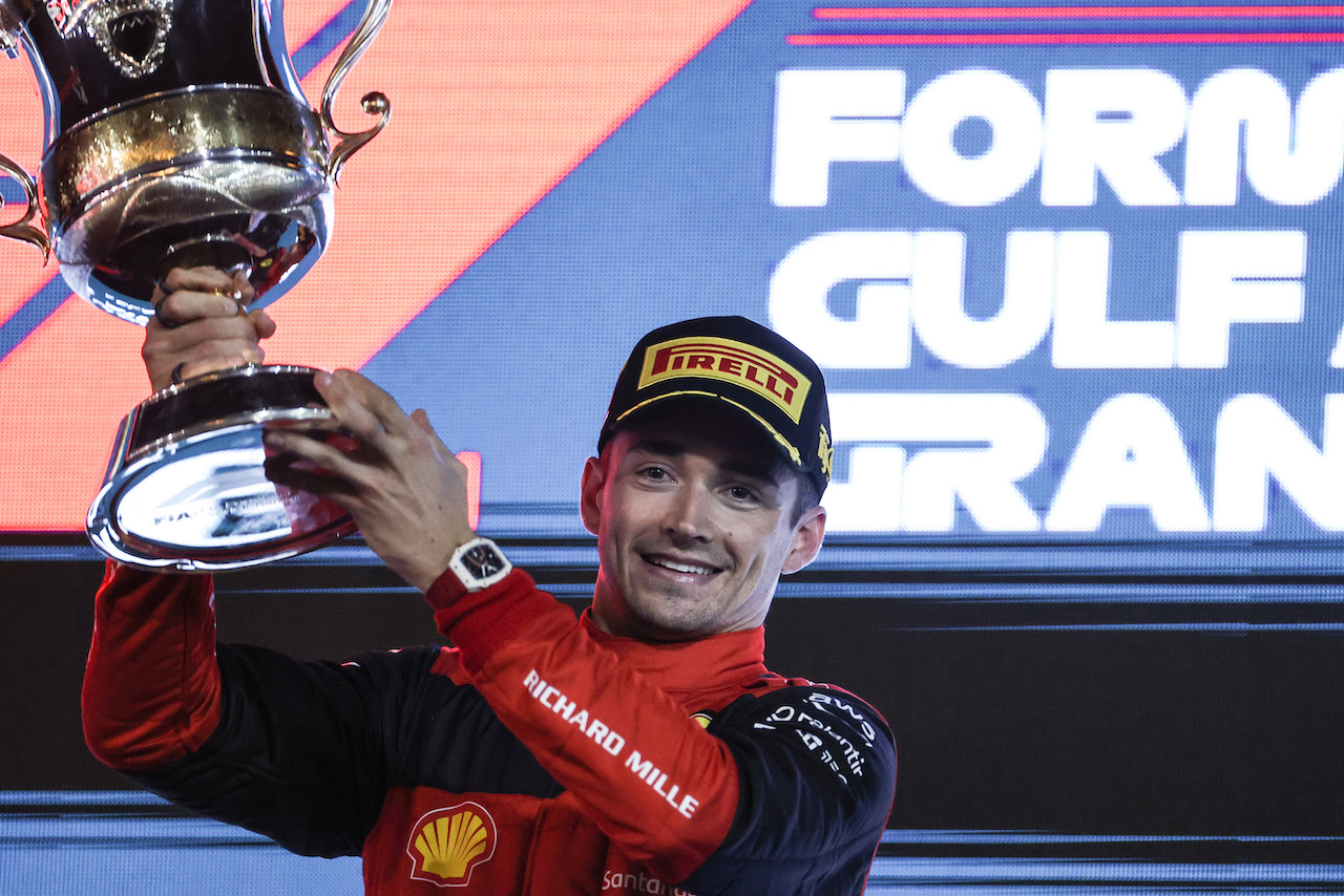 GP BAHRAIN, Charles Leclerc (FRA), Ferrari 
20.03.2022. Formula 1 World Championship, Rd 1, Bahrain Grand Prix, Sakhir, Bahrain, Gara Day.
- www.xpbimages.com, EMail: requests@xpbimages.com ¬© Copyright: Charniaux / XPB Images