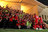 GP BAHRAIN, Gara winner Charles Leclerc (MON) Ferrari e second placed team mate Carlos Sainz Jr (ESP) Ferrari celebrate with the team.
20.03.2022. Formula 1 World Championship, Rd 1, Bahrain Grand Prix, Sakhir, Bahrain, Gara Day.
 - www.xpbimages.com, EMail: requests@xpbimages.com © Copyright: Coates / XPB Images