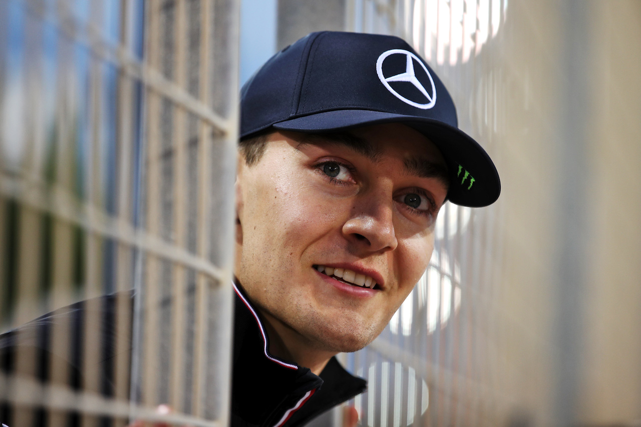 GP BAHRAIN, George Russell (GBR) Mercedes AMG F1.
17.03.2022. Formula 1 World Championship, Rd 1, Bahrain Grand Prix, Sakhir, Bahrain, Preparation Day.
 - www.xpbimages.com, EMail: requests@xpbimages.com © Copyright: Coates / XPB Images