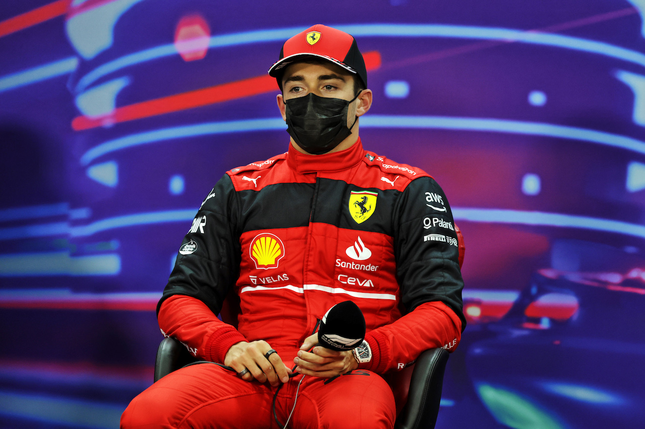 GP BAHRAIN, Charles Leclerc (MON) Ferrari in the post qualifying FIA Press Conference.
19.03.2022. Formula 1 World Championship, Rd 1, Bahrain Grand Prix, Sakhir, Bahrain, Qualifiche Day.
- www.xpbimages.com, EMail: requests@xpbimages.com © Copyright: Bearne / XPB Images