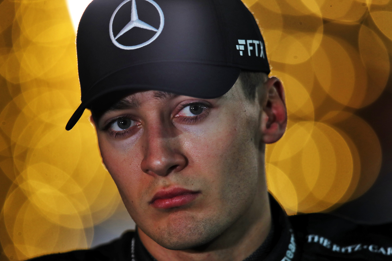 GP BAHRAIN, George Russell (GBR) Mercedes AMG F1.
19.03.2022. Formula 1 World Championship, Rd 1, Bahrain Grand Prix, Sakhir, Bahrain, Qualifiche Day.
 - www.xpbimages.com, EMail: requests@xpbimages.com © Copyright: Coates / XPB Images