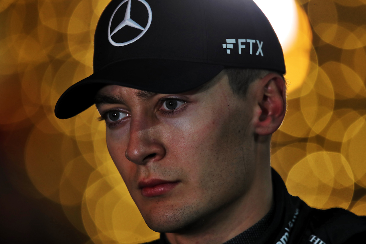 GP BAHRAIN, George Russell (GBR) Mercedes AMG F1.
19.03.2022. Formula 1 World Championship, Rd 1, Bahrain Grand Prix, Sakhir, Bahrain, Qualifiche Day.
 - www.xpbimages.com, EMail: requests@xpbimages.com © Copyright: Coates / XPB Images