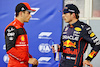 GP BAHRAIN, (L to R): Charles Leclerc (MON) Ferrari in qualifying parc ferme with Max Verstappen (NLD) Red Bull Racing.
19.03.2022. Formula 1 World Championship, Rd 1, Bahrain Grand Prix, Sakhir, Bahrain, Qualifiche Day.
- www.xpbimages.com, EMail: requests@xpbimages.com © Copyright: Moy / XPB Images