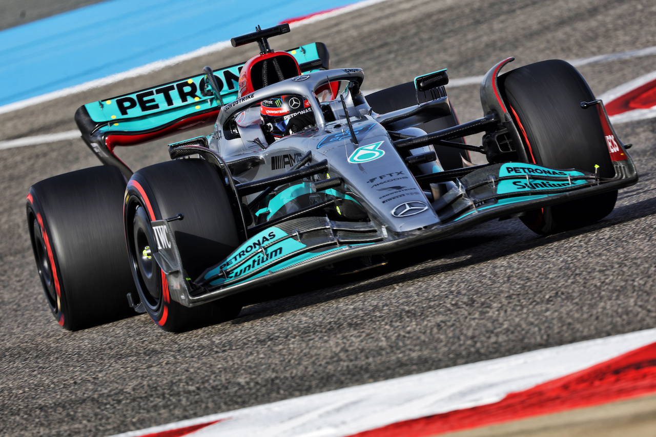 GP BAHRAIN, George Russell (GBR) Mercedes AMG F1 W13.
18.03.2022. Formula 1 World Championship, Rd 1, Bahrain Grand Prix, Sakhir, Bahrain, Practice Day
- www.xpbimages.com, EMail: requests@xpbimages.com © Copyright: Bearne / XPB Images
