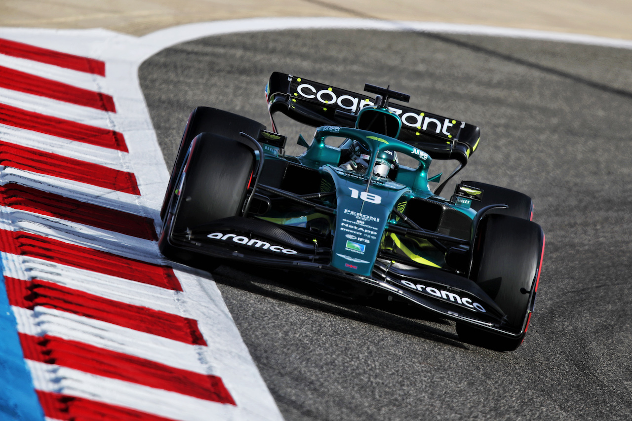 GP BAHRAIN, Lance Stroll (CDN) Aston Martin F1 Team AMR22.
18.03.2022. Formula 1 World Championship, Rd 1, Bahrain Grand Prix, Sakhir, Bahrain, Practice Day
 - www.xpbimages.com, EMail: requests@xpbimages.com © Copyright: Coates / XPB Images