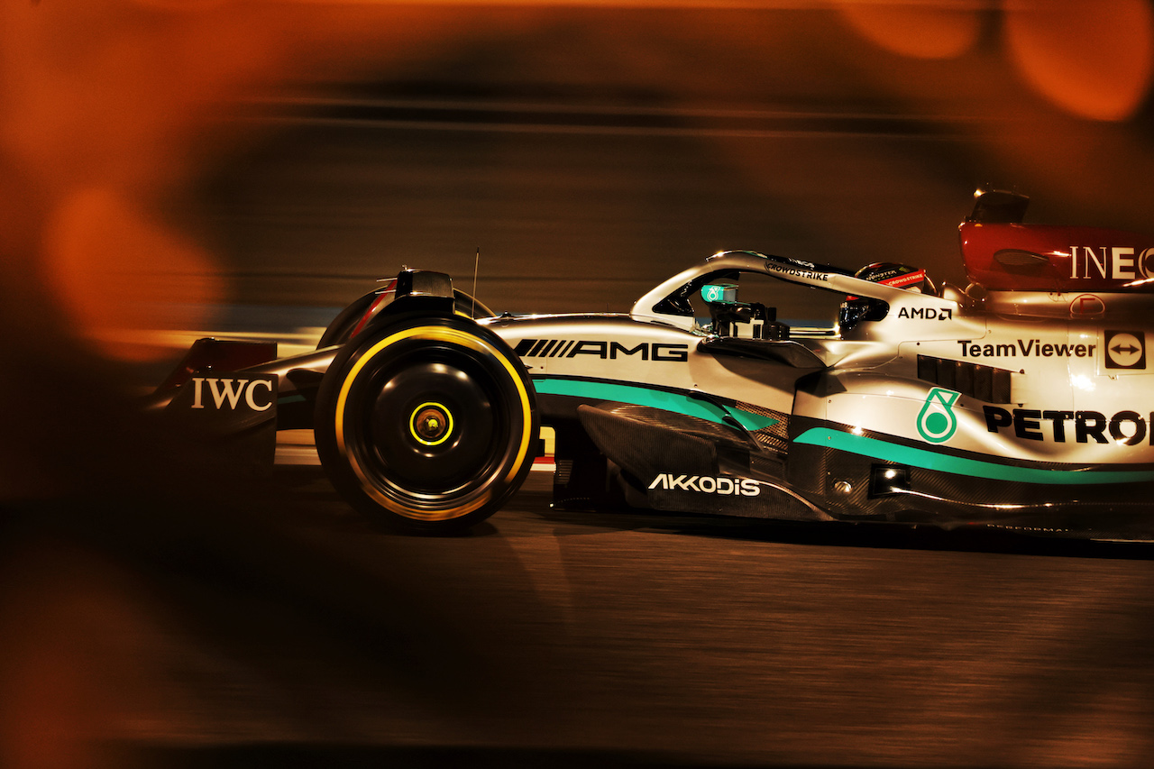 GP BAHRAIN, George Russell (GBR) Mercedes AMG F1 W13.
18.03.2022. Formula 1 World Championship, Rd 1, Bahrain Grand Prix, Sakhir, Bahrain, Practice Day
- www.xpbimages.com, EMail: requests@xpbimages.com © Copyright: Bearne / XPB Images