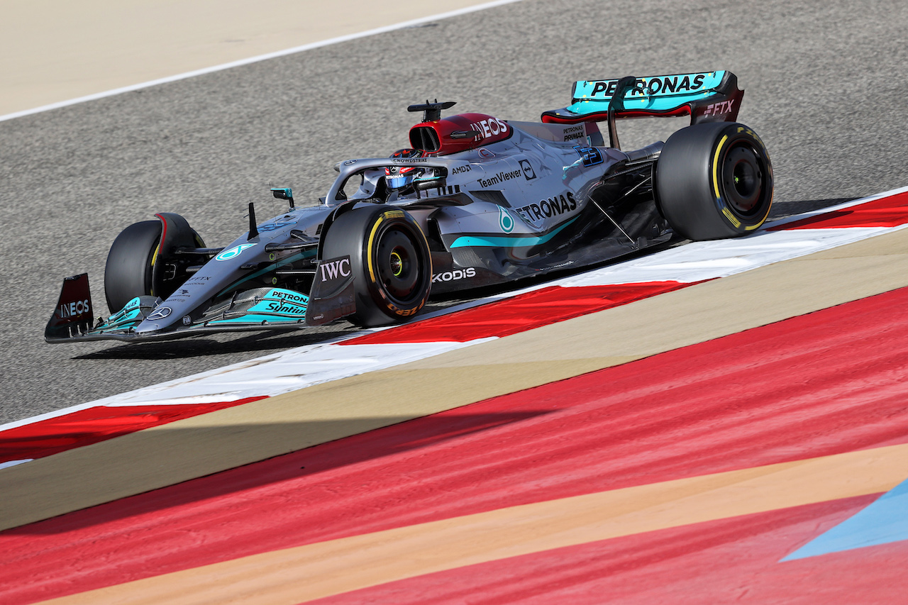 GP BAHRAIN, George Russell (GBR) Mercedes AMG F1 W13.
18.03.2022. Formula 1 World Championship, Rd 1, Bahrain Grand Prix, Sakhir, Bahrain, Practice Day
- www.xpbimages.com, EMail: requests@xpbimages.com © Copyright: Moy / XPB Images