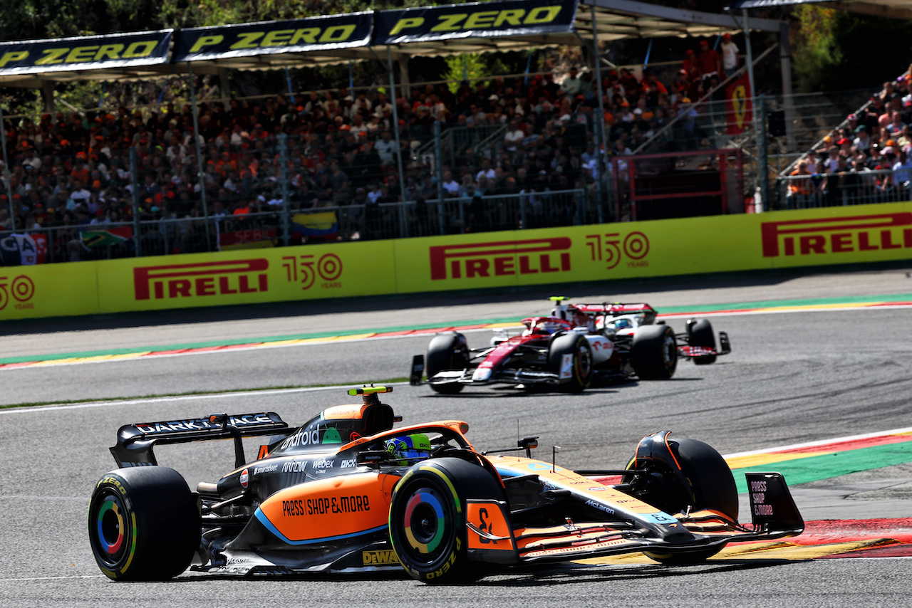 GP BELGIO, Lando Norris (GBR) McLaren MCL36.
28.08.2022. Formula 1 World Championship, Rd 14, Belgian Grand Prix, Spa Francorchamps, Belgium, Gara Day.
- www.xpbimages.com, EMail: requests@xpbimages.com © Copyright: Batchelor / XPB Images
