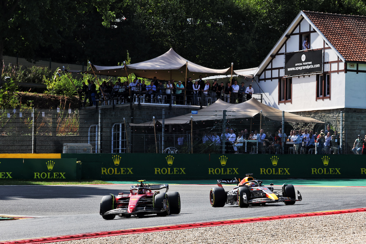 GP BELGIO, Carlos Sainz Jr (ESP) Ferrari F1-75.
28.08.2022. Formula 1 World Championship, Rd 14, Belgian Grand Prix, Spa Francorchamps, Belgium, Gara Day.
- www.xpbimages.com, EMail: requests@xpbimages.com © Copyright: Bearne / XPB Images