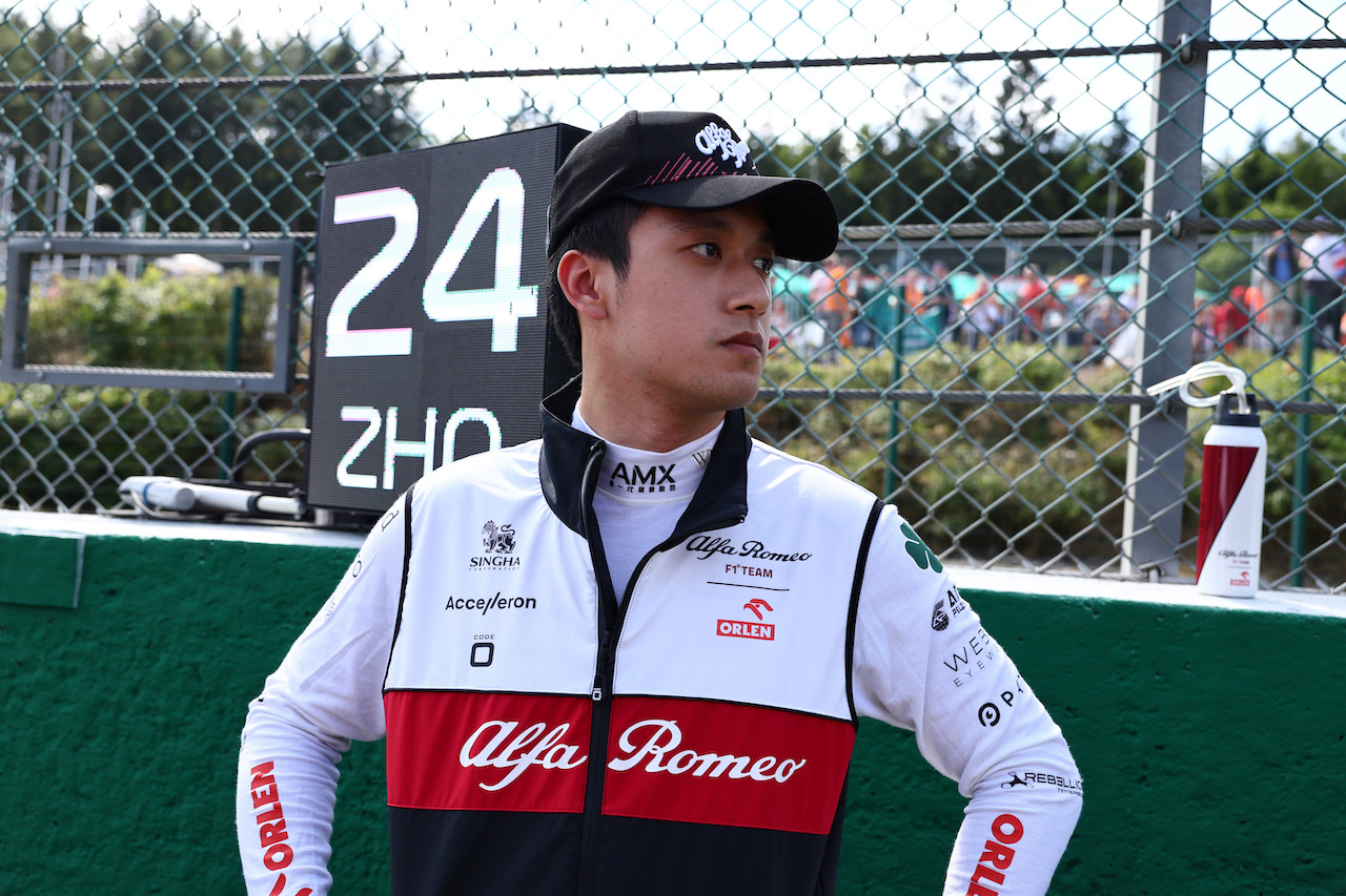 GP BELGIO, Guanyu Zhou (CHN) Alfa Romeo F1 Team C42.
28.08.2022. Formula 1 World Championship, Rd 14, Belgian Grand Prix, Spa Francorchamps, Belgium, Gara Day.
- www.xpbimages.com, EMail: requests@xpbimages.com ¬© Copyright: Batchelor / XPB Images