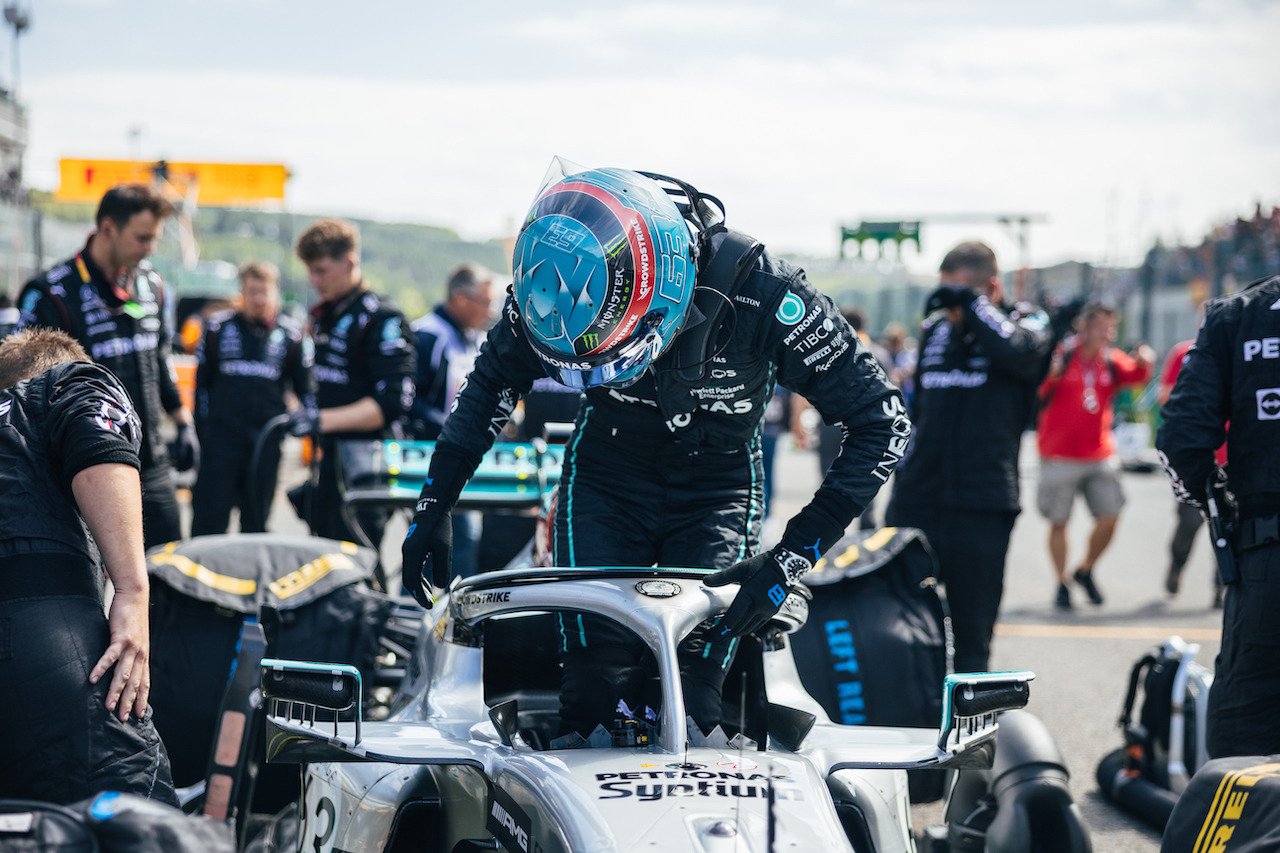 GP BELGIO, George Russell (GBR) Mercedes AMG F1 W13 on the grid.
28.08.2022. Formula 1 World Championship, Rd 14, Belgian Grand Prix, Spa Francorchamps, Belgium, Gara Day.
- www.xpbimages.com, EMail: requests@xpbimages.com © Copyright: Bearne / XPB Images