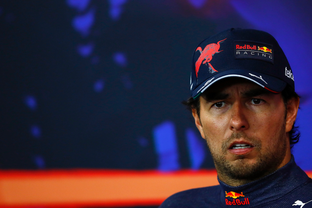 GP BELGIO, Sergio Perez (MEX) Red Bull Racing in the post race FIA Press Conference.
28.08.2022. Formula 1 World Championship, Rd 14, Belgian Grand Prix, Spa Francorchamps, Belgium, Gara Day.
- www.xpbimages.com, EMail: requests@xpbimages.com © Copyright: XPB Images