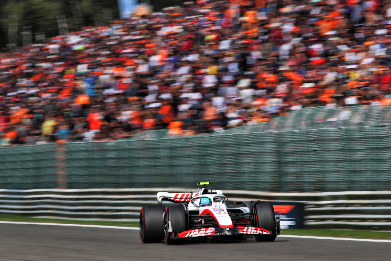 GP BELGIO, Mick Schumacher (GER) Haas VF-22.
28.08.2022. Formula 1 World Championship, Rd 14, Belgian Grand Prix, Spa Francorchamps, Belgium, Gara Day.
 - www.xpbimages.com, EMail: requests@xpbimages.com © Copyright: Coates / XPB Images