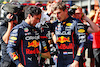 GP BELGIO, Gara winner Max Verstappen (NLD) Red Bull Racing (Right) in parc ferme with team mate Sergio Perez (MEX) Red Bull Racing.
28.08.2022. Formula 1 World Championship, Rd 14, Belgian Grand Prix, Spa Francorchamps, Belgium, Gara Day.
- www.xpbimages.com, EMail: requests@xpbimages.com © Copyright: Batchelor / XPB Images