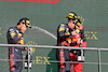 GP BELGIO, (L to R): Sergio Perez (MEX) Red Bull Racing celebrates with vincitore e team mate Max Verstappen (NLD) Red Bull Racing on the podium.
28.08.2022. Formula 1 World Championship, Rd 14, Belgian Grand Prix, Spa Francorchamps, Belgium, Gara Day.
- www.xpbimages.com, EMail: requests@xpbimages.com © Copyright: Bearne / XPB Images