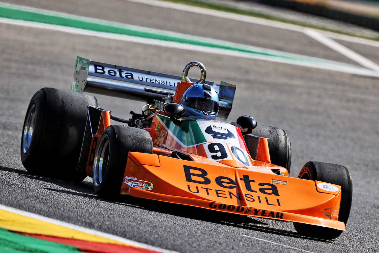 GP BELGIO, A historic ex Vittorio Brambilla March 761.
25.08.2022. Formula 1 World Championship, Rd 14, Belgian Grand Prix, Spa Francorchamps, Belgium, Preparation Day.
- www.xpbimages.com, EMail: requests@xpbimages.com © Copyright: Moy / XPB Images