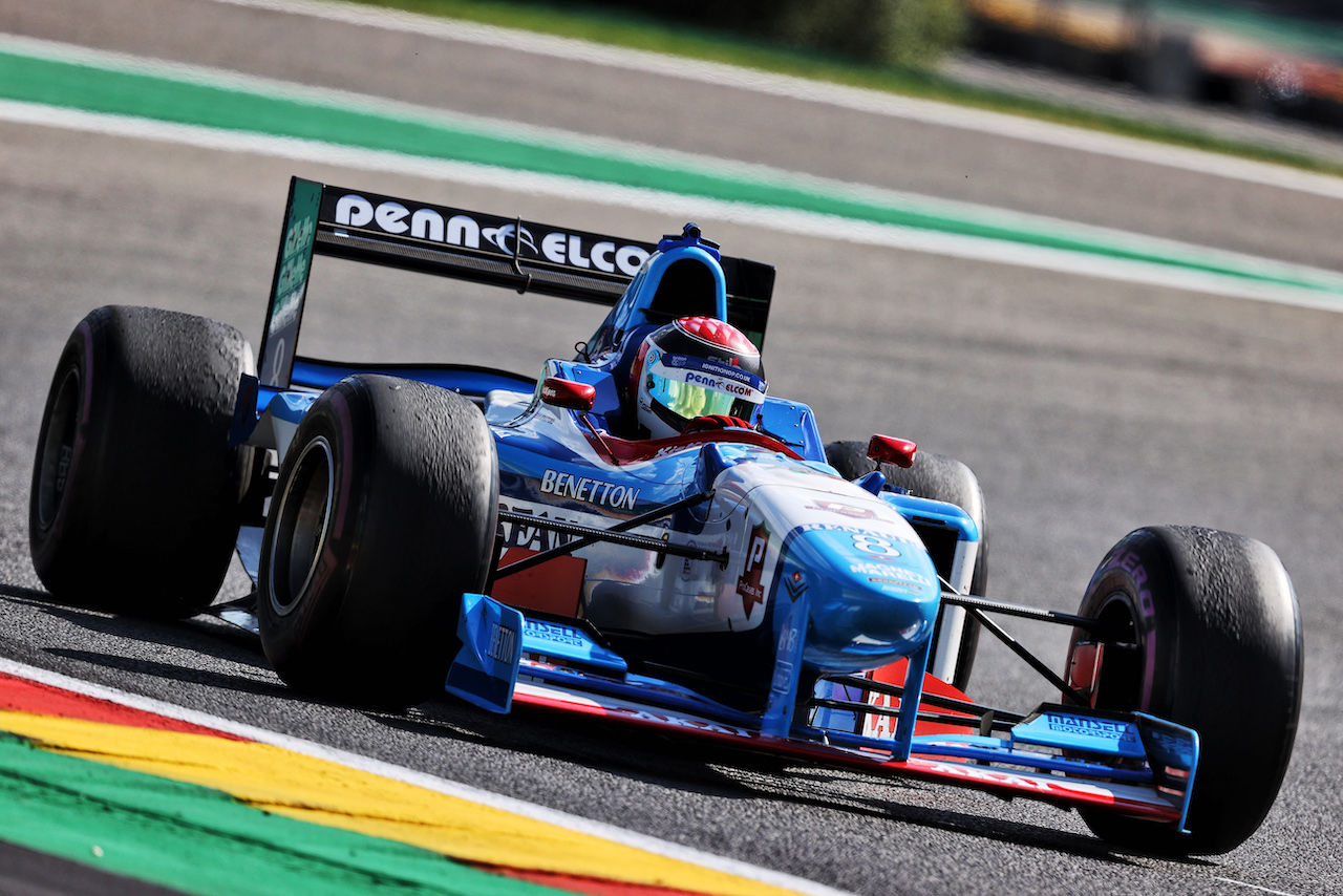 GP BELGIO, A historic Benneton B197.
25.08.2022. Formula 1 World Championship, Rd 14, Belgian Grand Prix, Spa Francorchamps, Belgium, Preparation Day.
- www.xpbimages.com, EMail: requests@xpbimages.com © Copyright: Moy / XPB Images