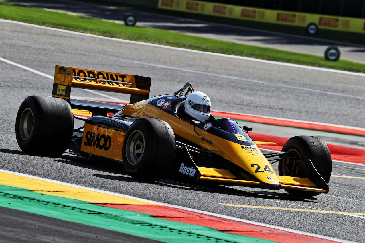 GP BELGIO, A historic Minardi F1 car.
25.08.2022. Formula 1 World Championship, Rd 14, Belgian Grand Prix, Spa Francorchamps, Belgium, Preparation Day.
- www.xpbimages.com, EMail: requests@xpbimages.com © Copyright: Moy / XPB Images