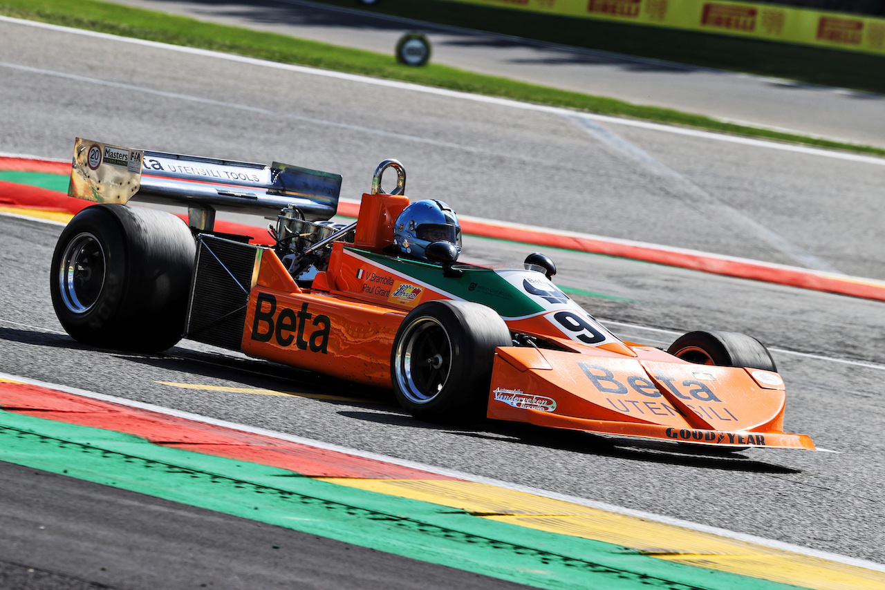 GP BELGIO, A historic ex Vittorio Brambilla March 761.
25.08.2022. Formula 1 World Championship, Rd 14, Belgian Grand Prix, Spa Francorchamps, Belgium, Preparation Day.
- www.xpbimages.com, EMail: requests@xpbimages.com © Copyright: Moy / XPB Images