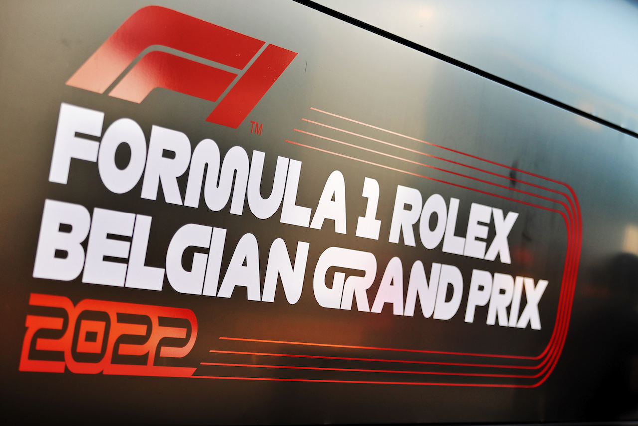 GP BELGIO, Belgian Grand Prix logo.
25.08.2022. Formula 1 World Championship, Rd 14, Belgian Grand Prix, Spa Francorchamps, Belgium, Preparation Day.
- www.xpbimages.com, EMail: requests@xpbimages.com © Copyright: Moy / XPB Images